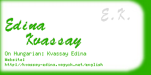 edina kvassay business card